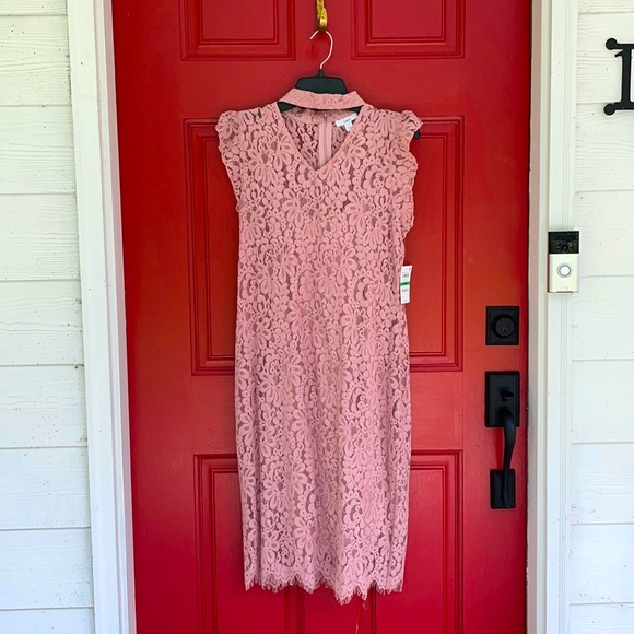 Beautiful NWT mauve lace midi dress! - Picture 3 of 10